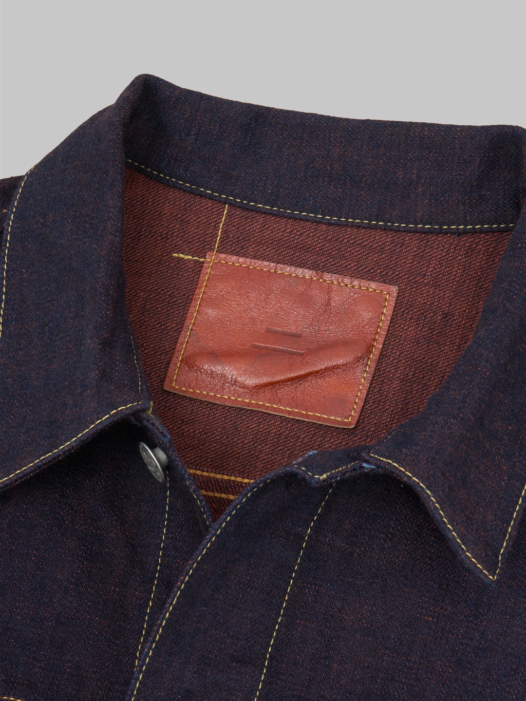 tanuki kakishibu type 2 selvedge denim jacket persimmon weft