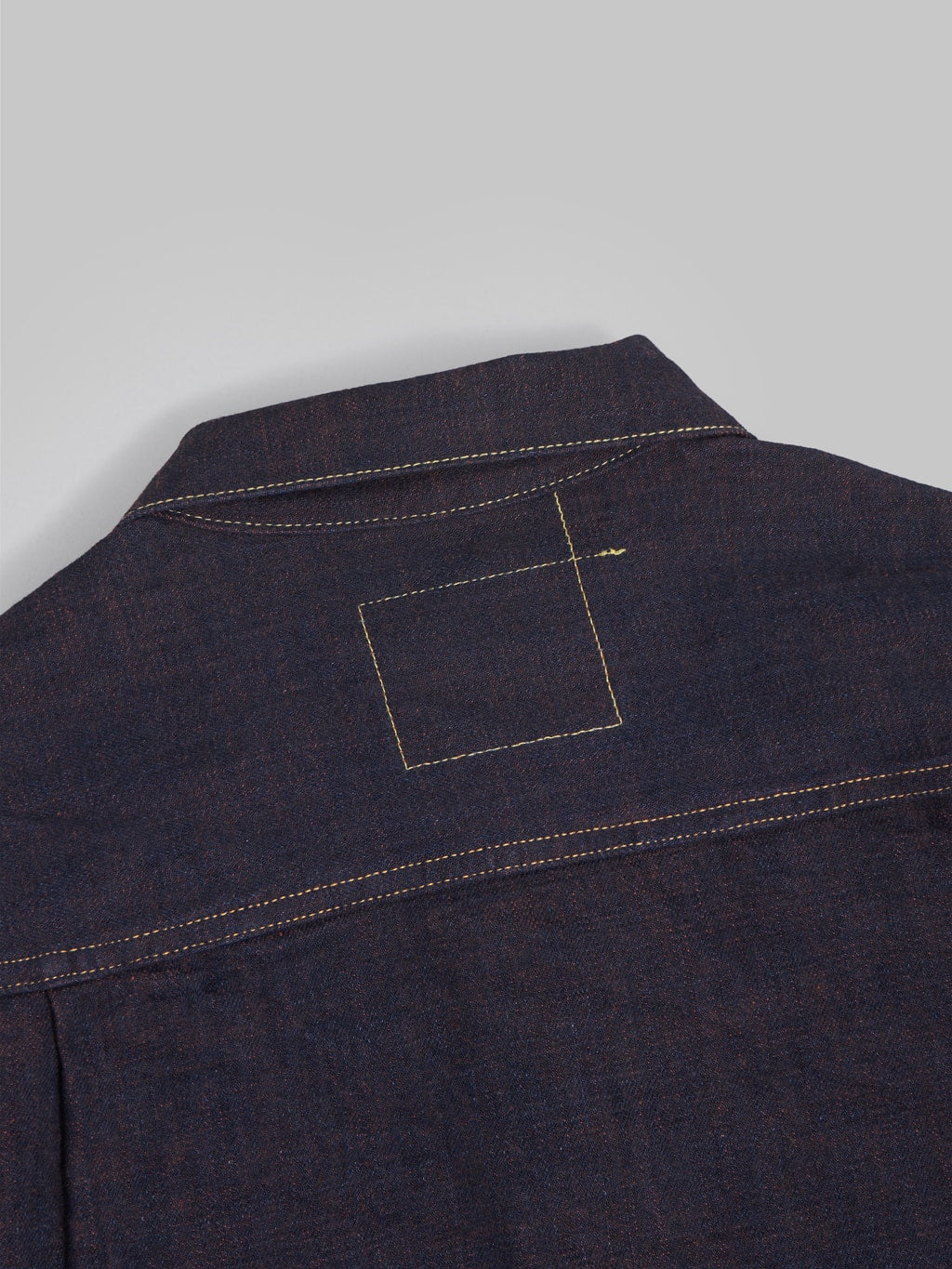 tanuki kakishibu type 2 selvedge denim jacket back collar