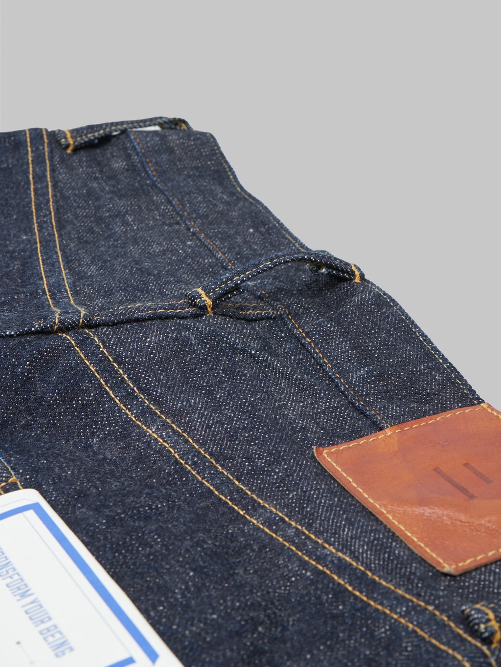 tanuki zdt zetto 14oz draft tapered selvedge jeans belt loop