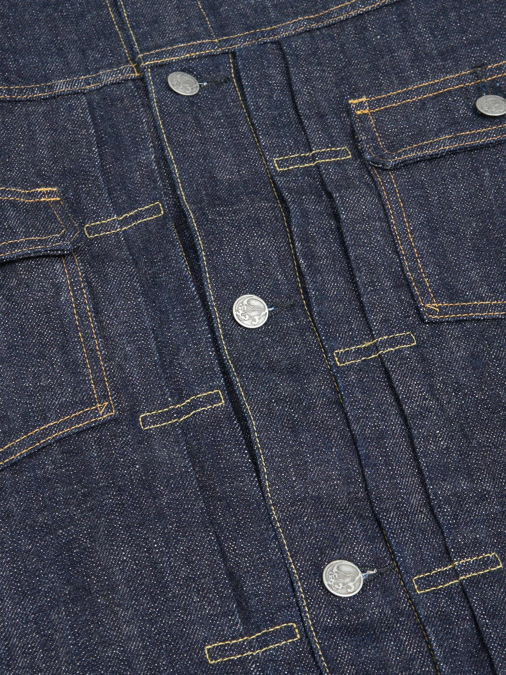 tanuki zetto benkei 15oz type ii denim jacket front buttons