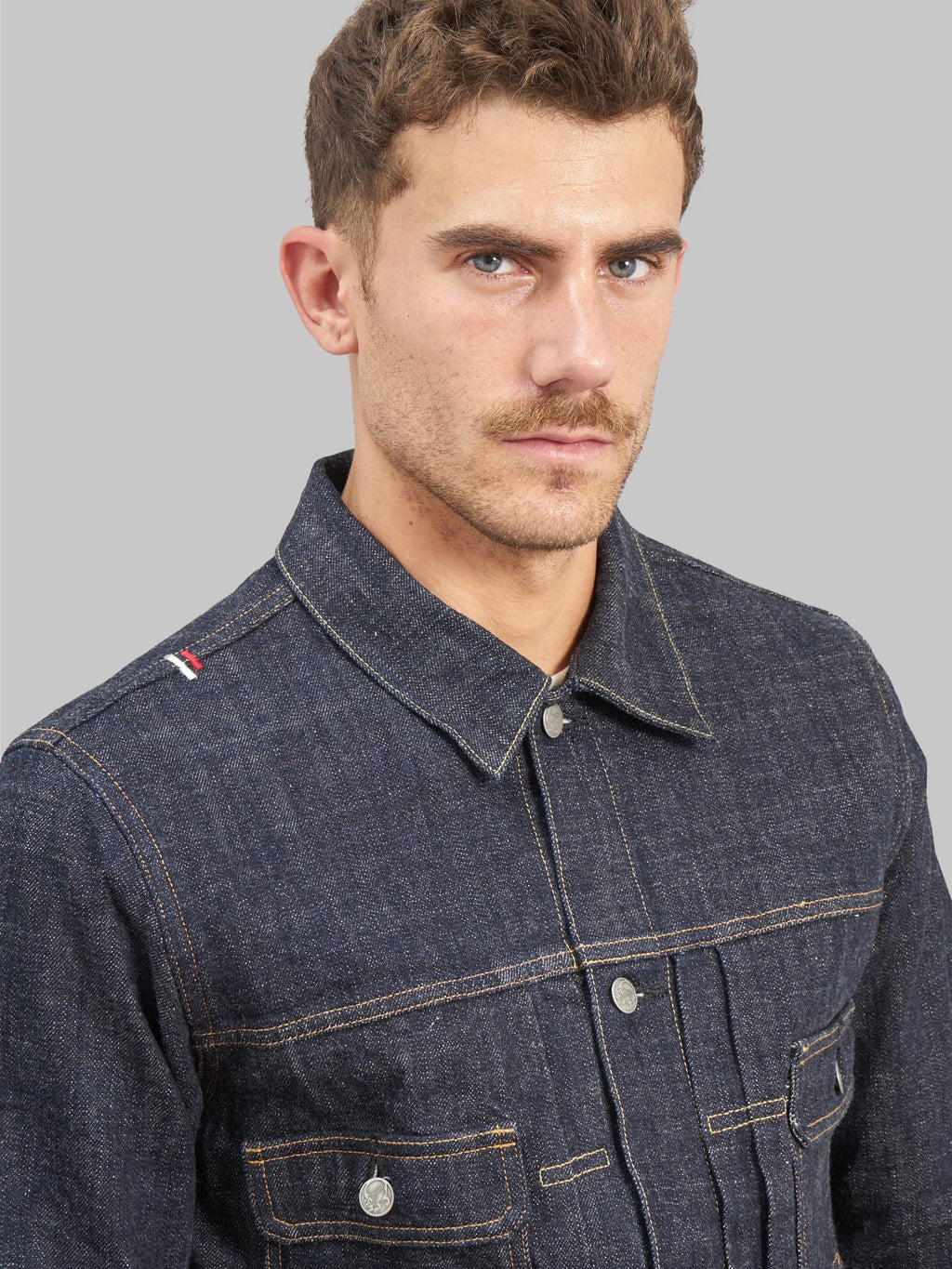 tanuki zetto benkei 15oz type ii denim jacket chest