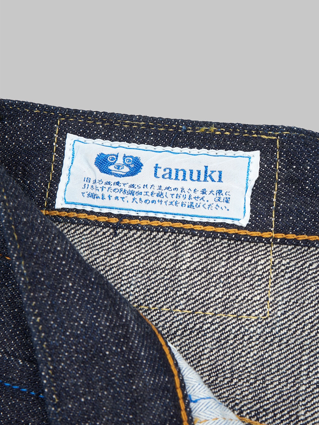 tanuki zht zetto 14oz high tapered selvedge jeans interior tag