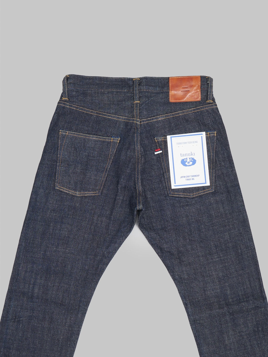 tanuki zht zetto 14oz high tapered selvedge jeans back details