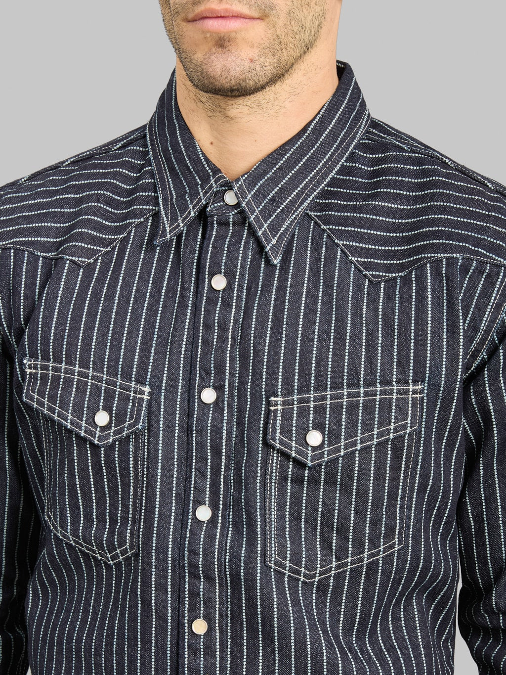 The Flat Head 10oz Indigo Wabash Western Shirt