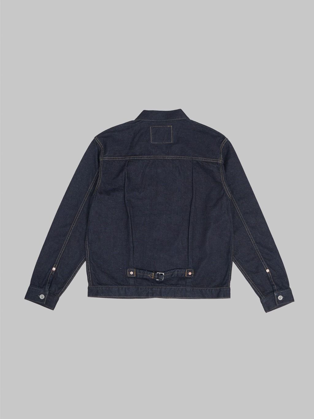 the flat head 12oz 40s selvedge denim jacket back