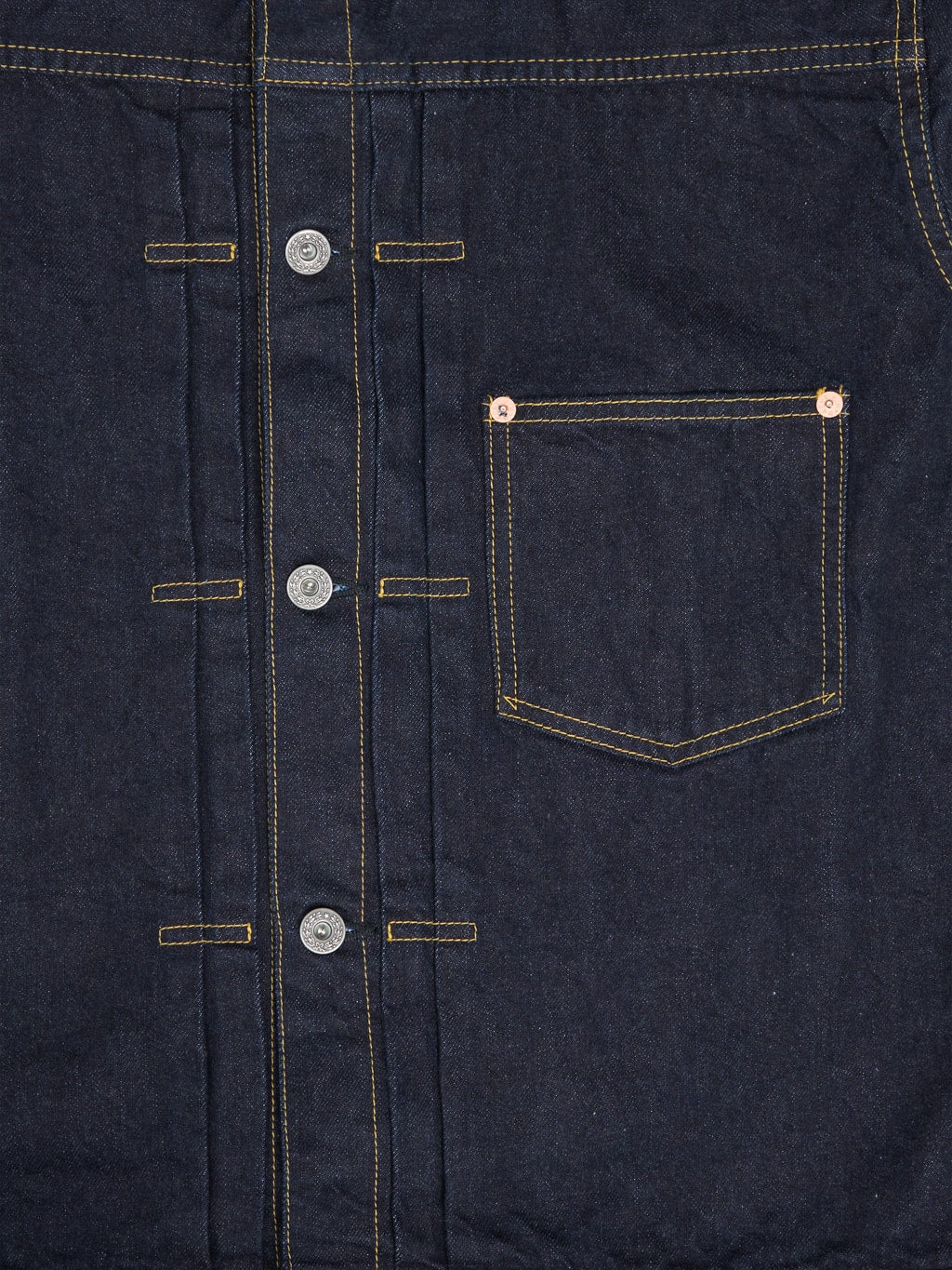 the flat head 12oz 40s selvedge denim jacket pocket