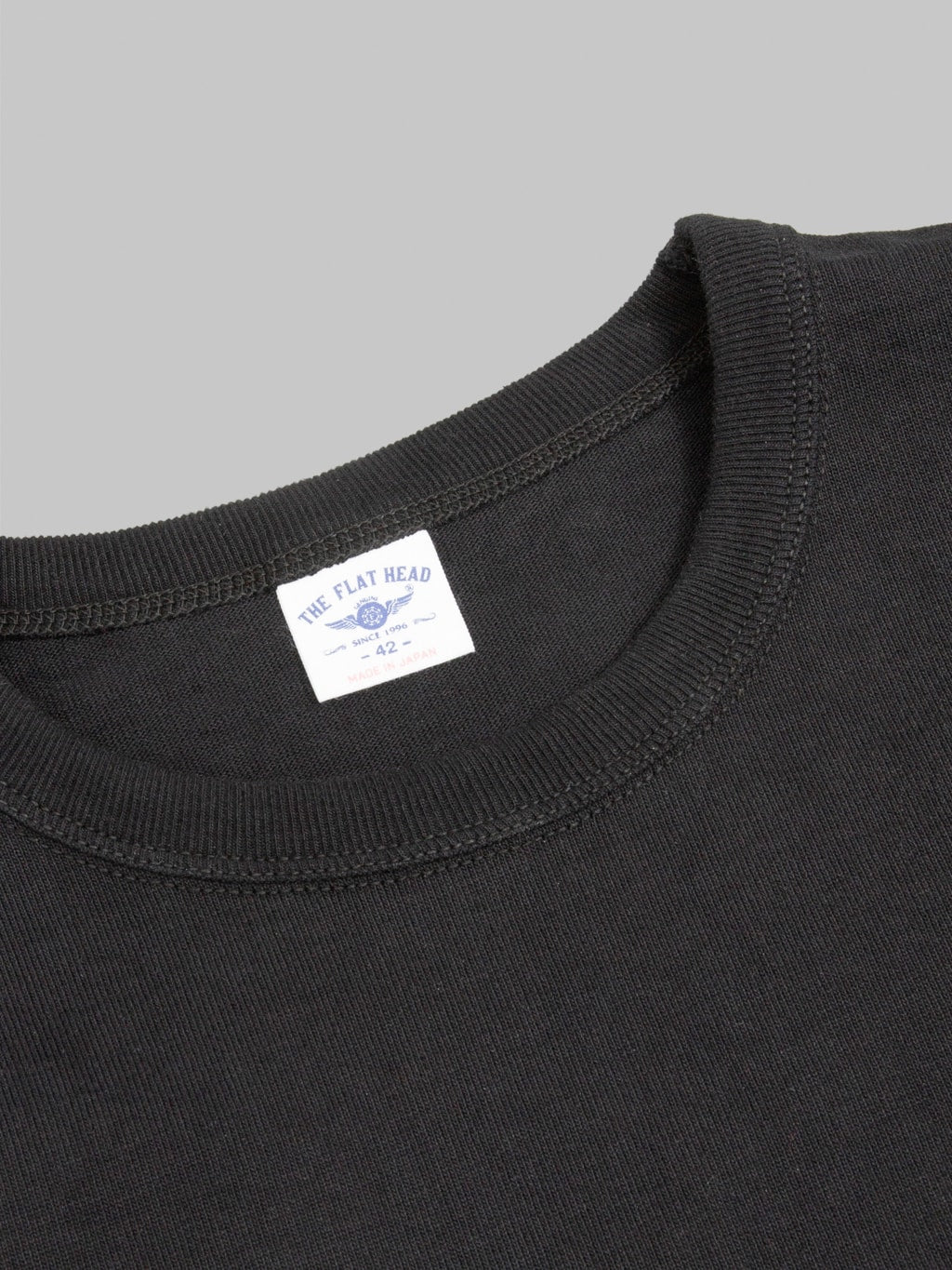 The Flat Head 20oz Loopwheel Long Sleeve TShirt Black stitching