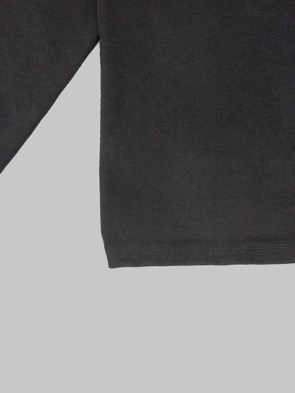 The Flat Head 20oz Loopwheel Long Sleeve TShirt Black hem