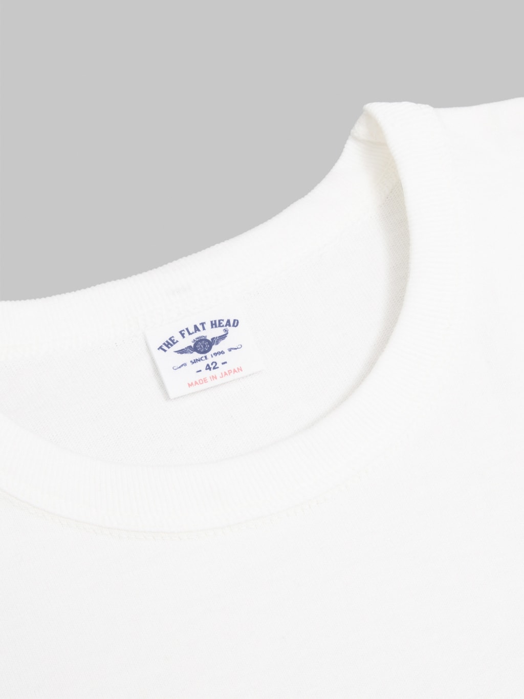 The Flat Head 20oz  Loopwheel Long Sleeve TShirt White tag