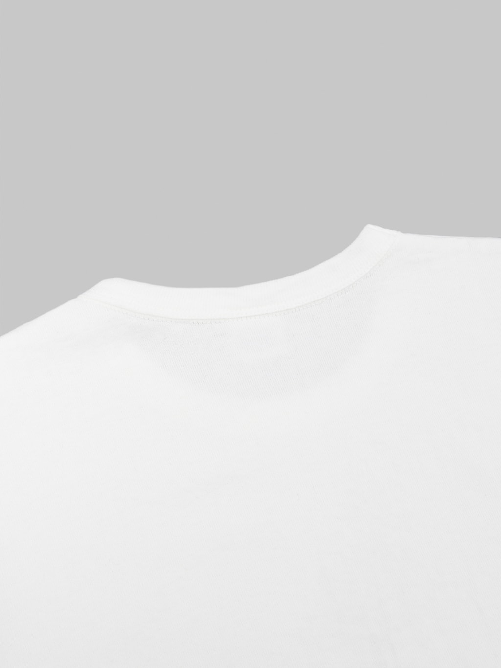 The Flat Head 20oz  Loopwheel Long Sleeve TShirt White back collar