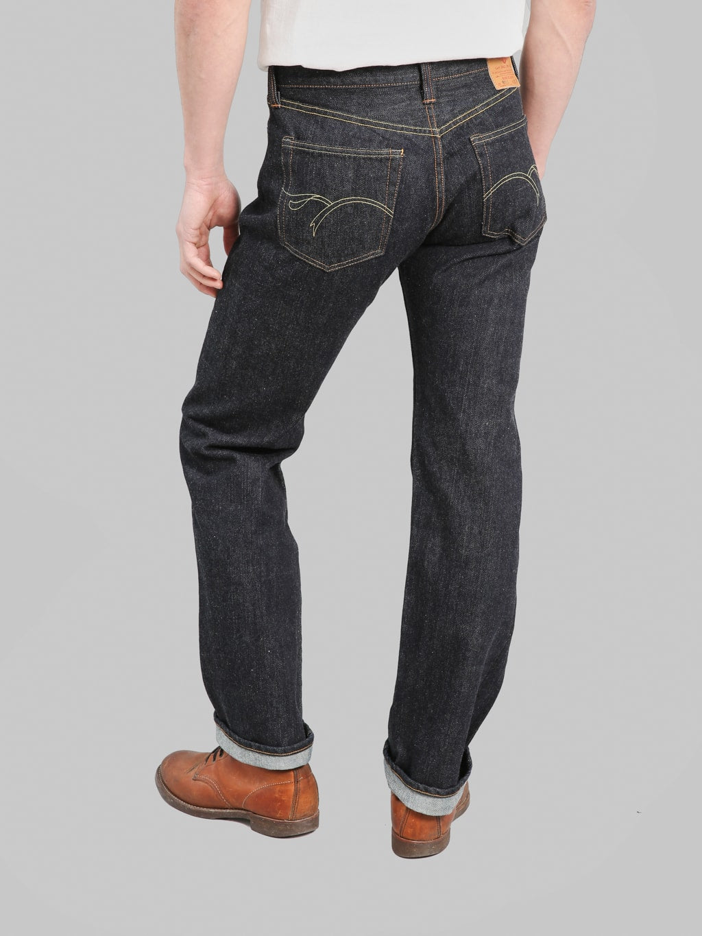 The Flat Head 8005 18oz Regular Straight Jeans back fit
