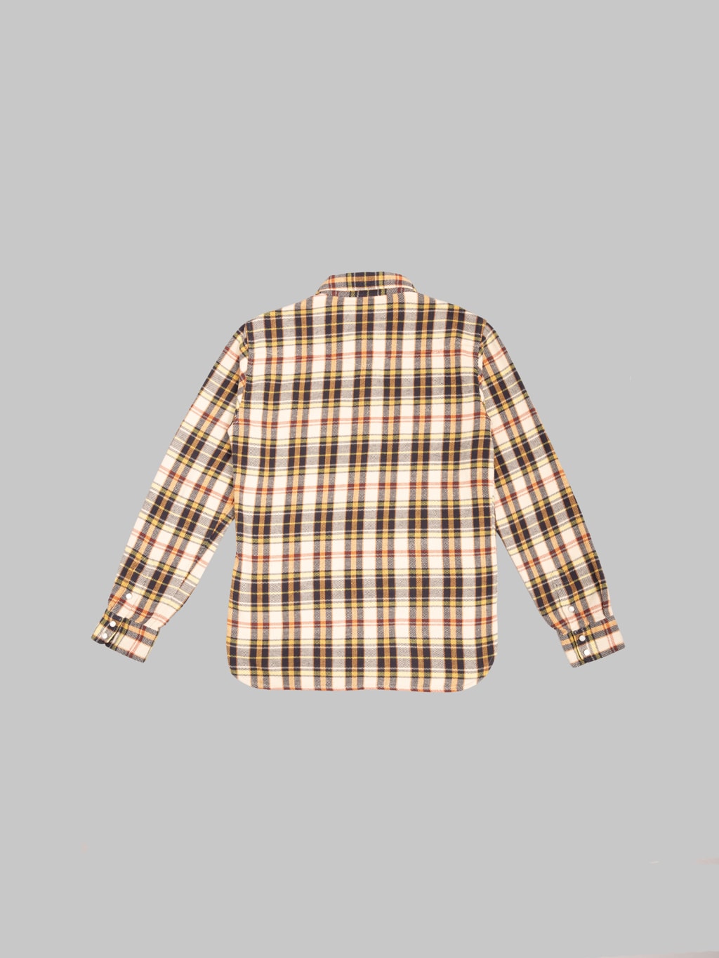 The Flat  Head Block Check Western Flannel Shirt Ivory/Black - Redcast Heritage Co.