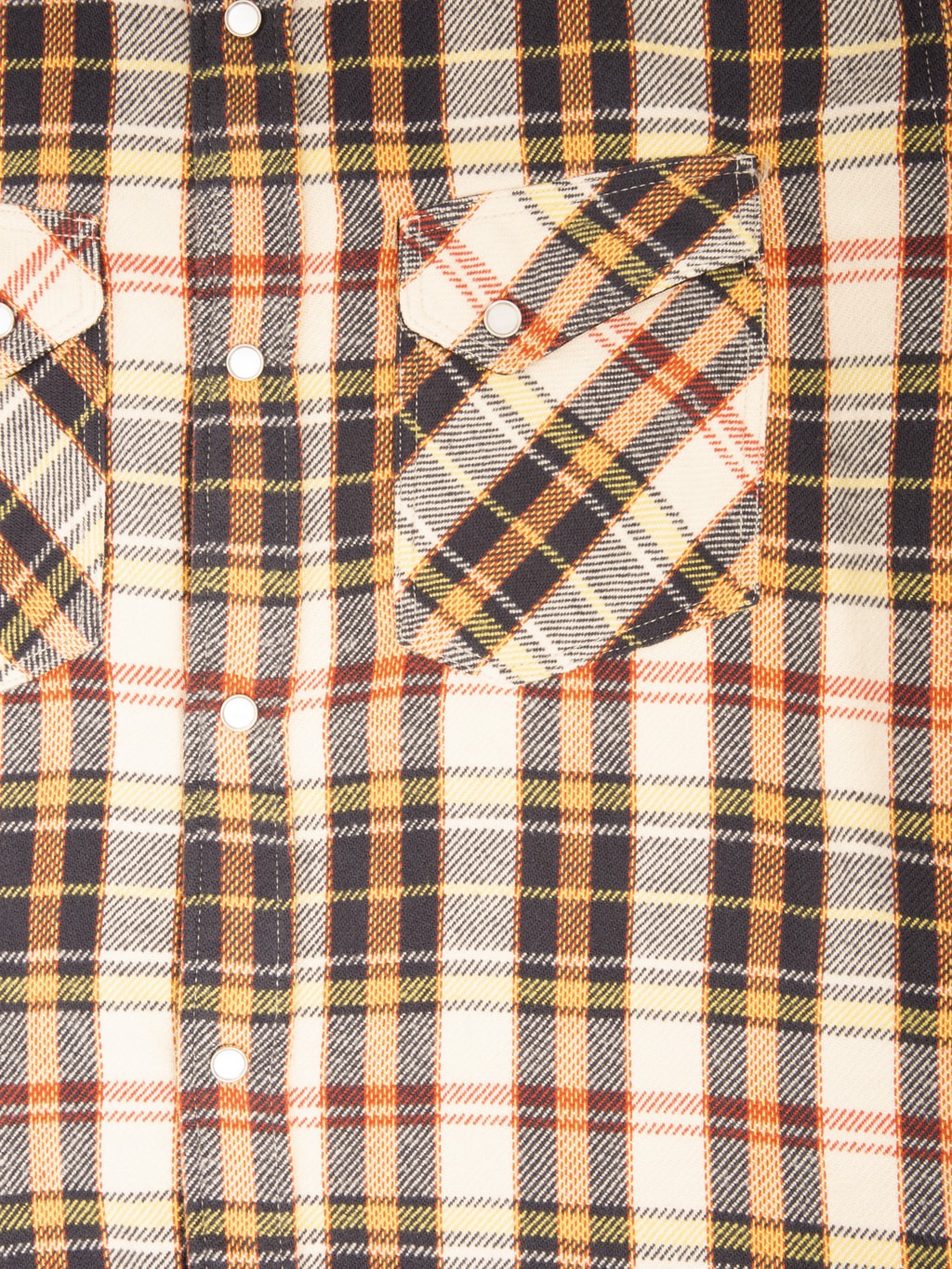 The Flat  Head Block Check Western Flannel Shirt Ivory/Black - Redcast Heritage Co.
