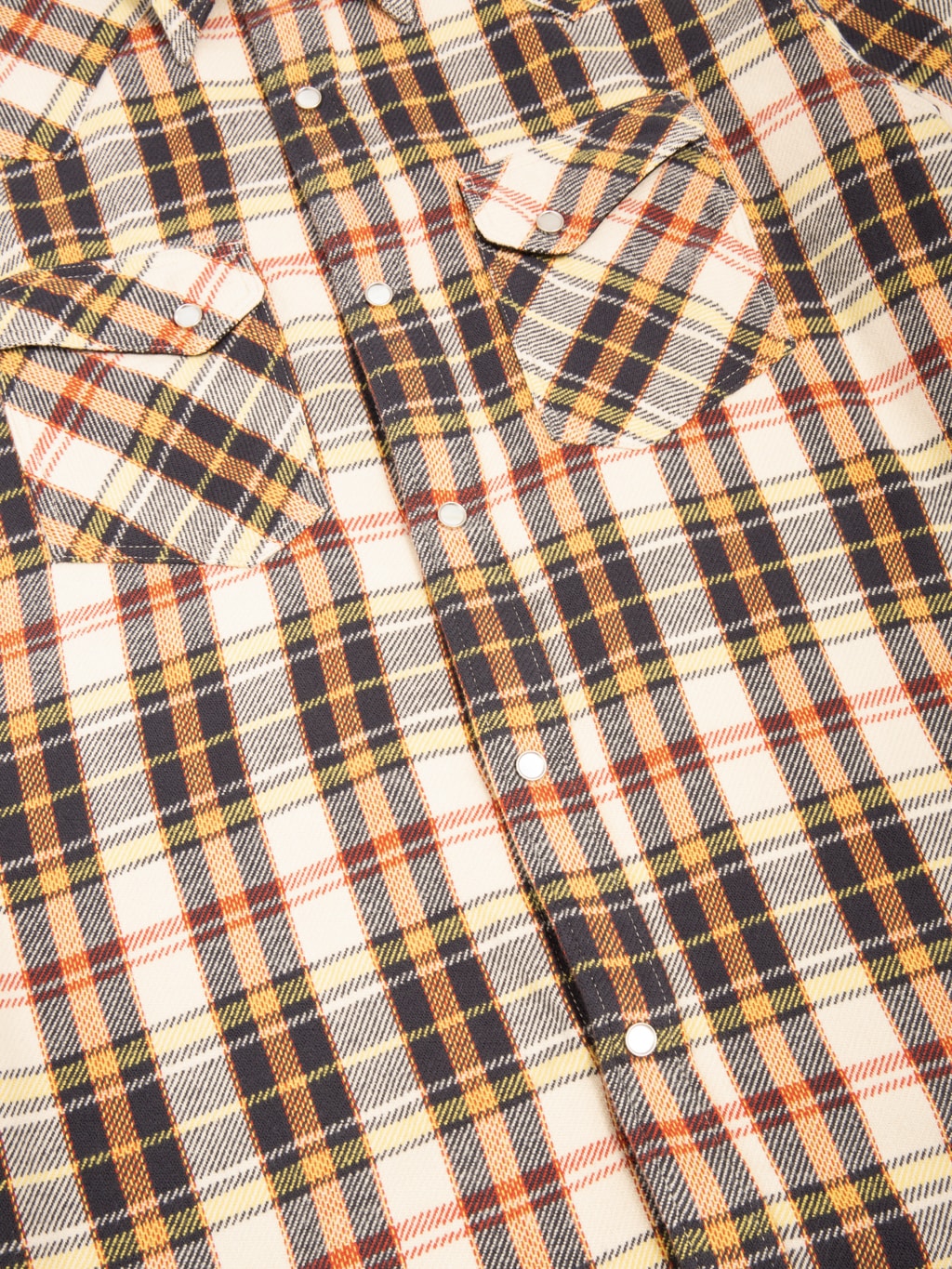 The Flat  Head Block Check Western Flannel Shirt Ivory/Black - Redcast Heritage Co.