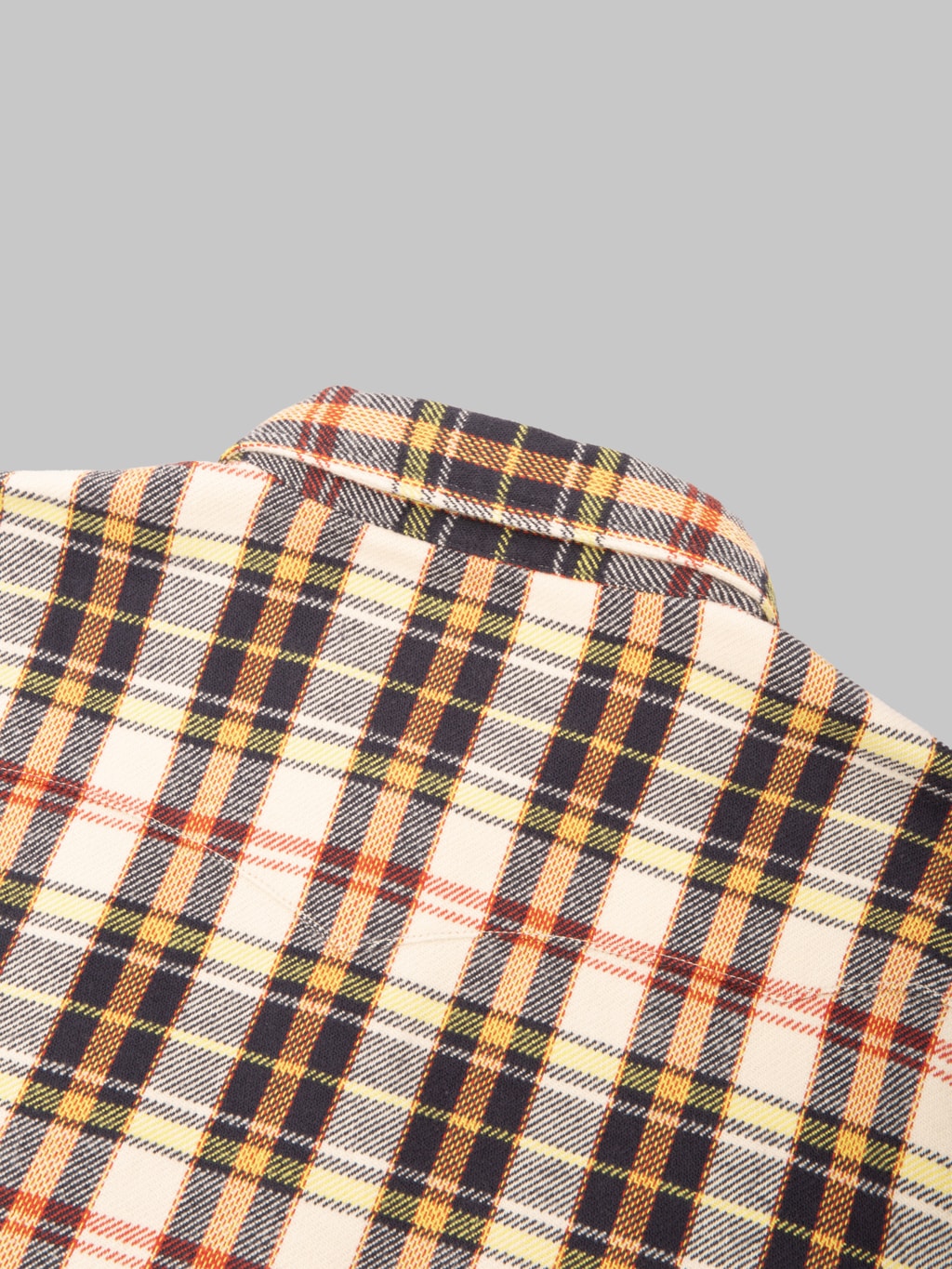 The Flat  Head Block Check Western Flannel Shirt Ivory/Black - Redcast Heritage Co.
