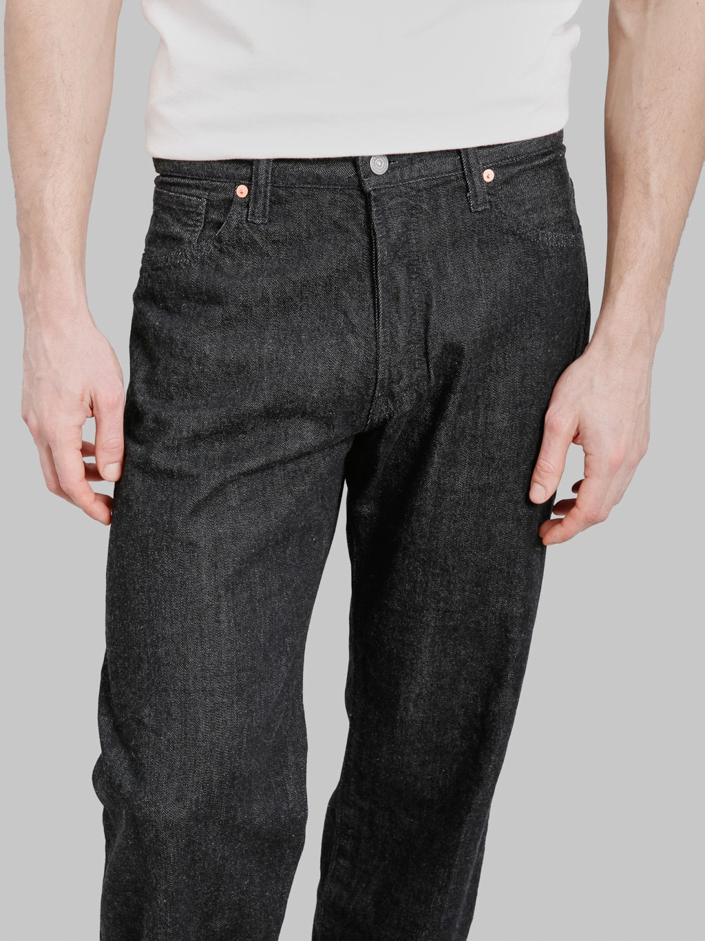 The Flat Head DB004 12.5oz Wide Tapered Jeans Black