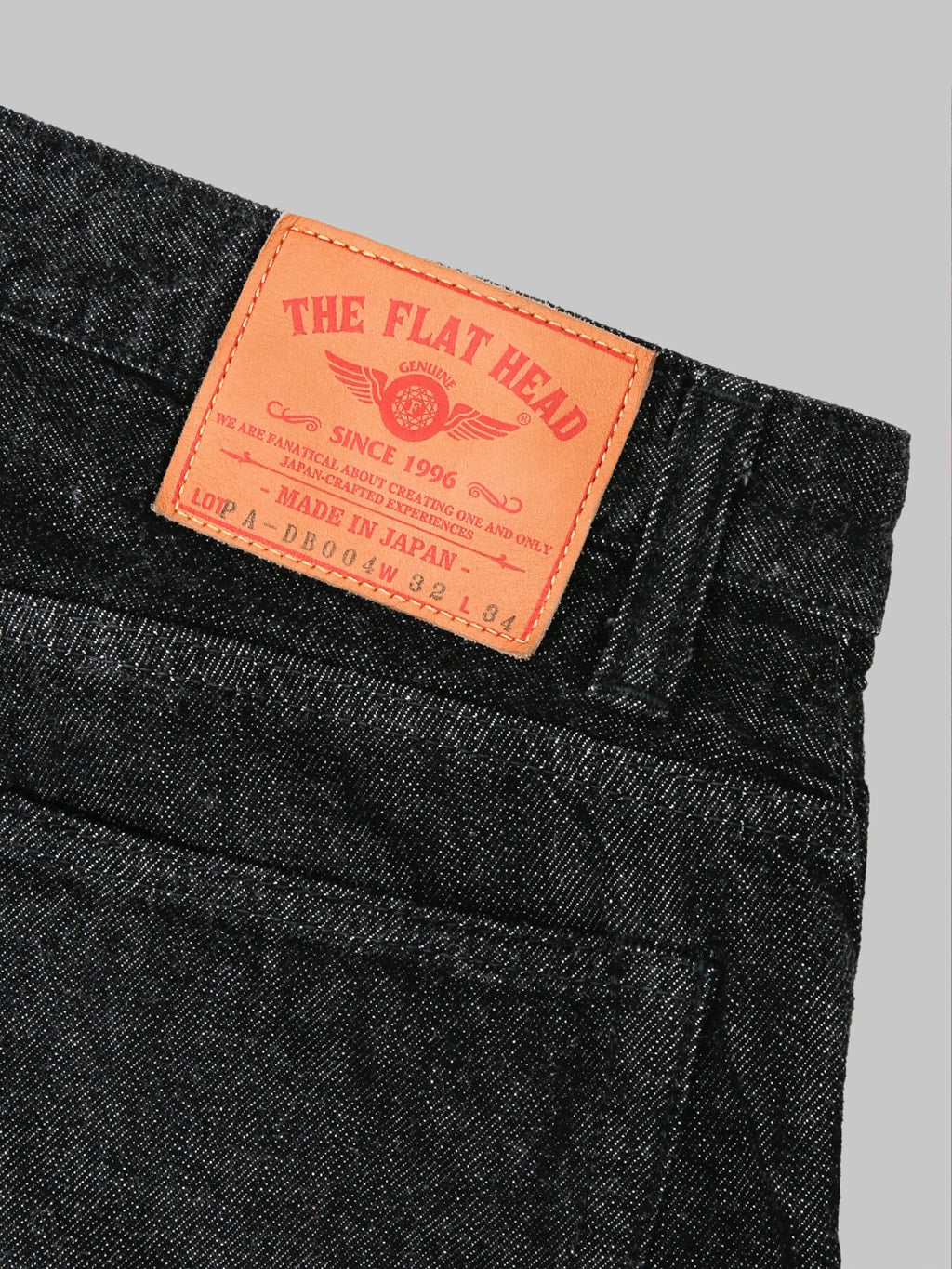 The Flat Head DB004 12.5oz Wide Tapered Jeans Black