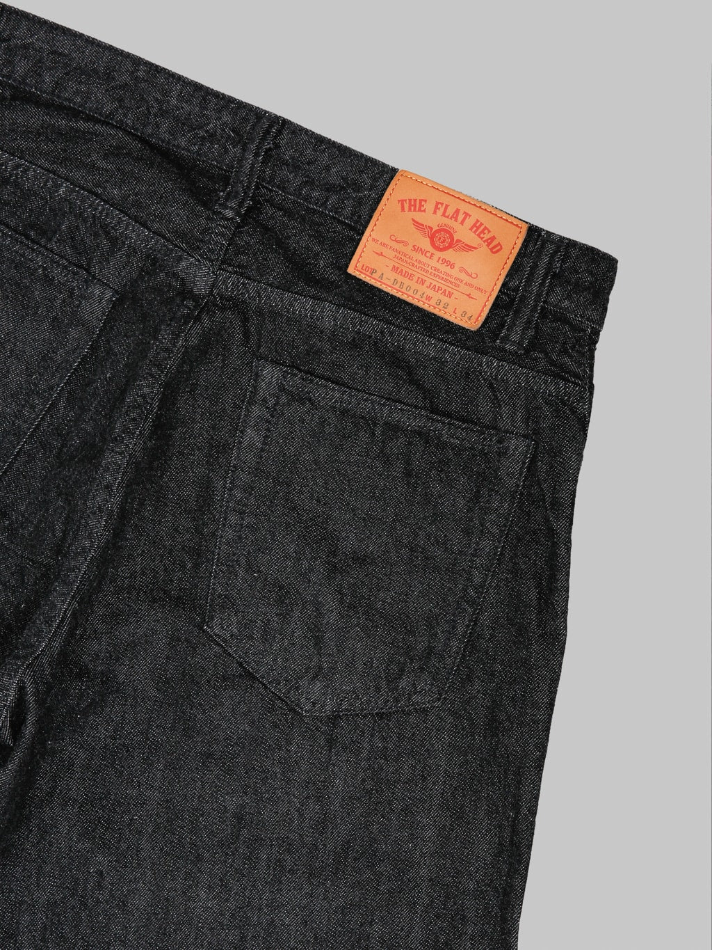 The Flat Head DB004 12.5oz Wide Tapered Jeans Black