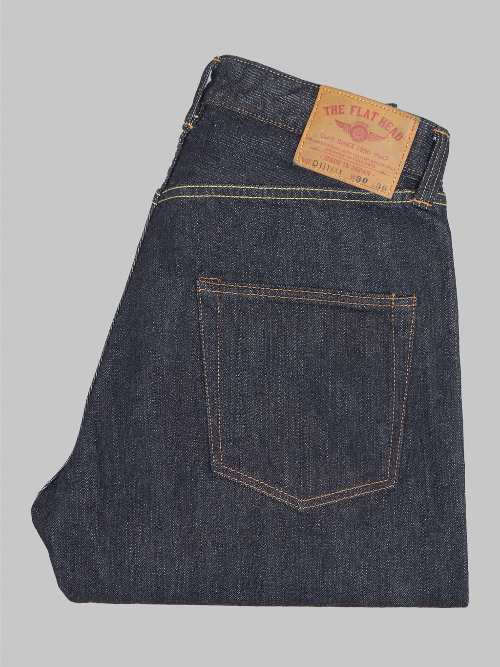 the flat head fn d111 wide straight selvedge denim jeans fabric