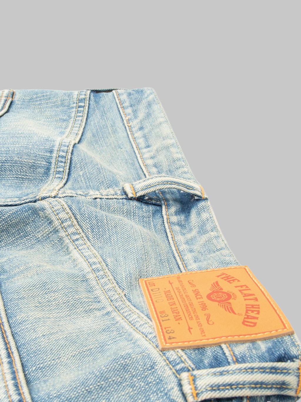 The Flat Head FN-D111C 14.5oz "Real Aging" Light Indigo Wide Straight Jeans