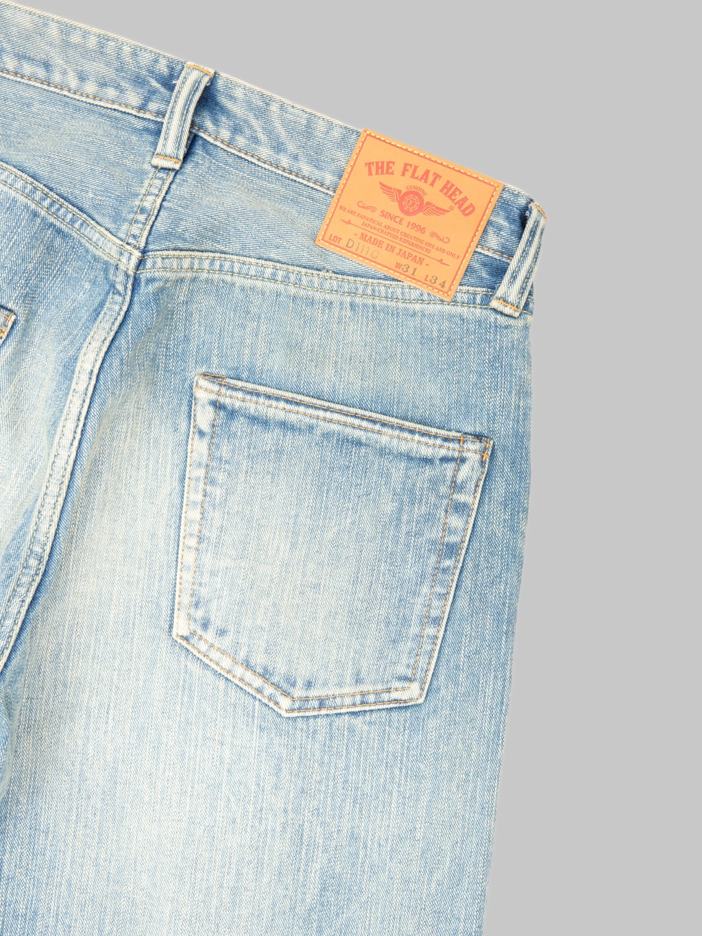 The Flat Head FN-D111C 14.5oz "Real Aging" Light Indigo Wide Straight Jeans