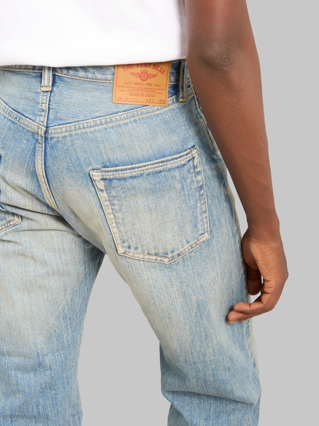 The Flat Head FN-D111C 14.5oz "Real Aging" Light Indigo Wide Straight Jeans