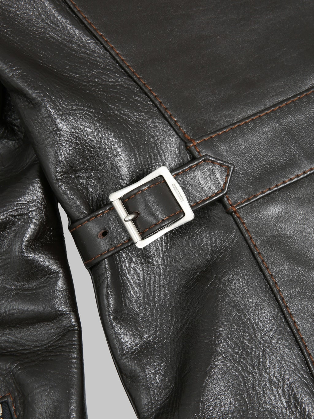 Flat Head FN-LJ-HS005 Horsehide Rider's Jacket Seal Brown adjustable waist