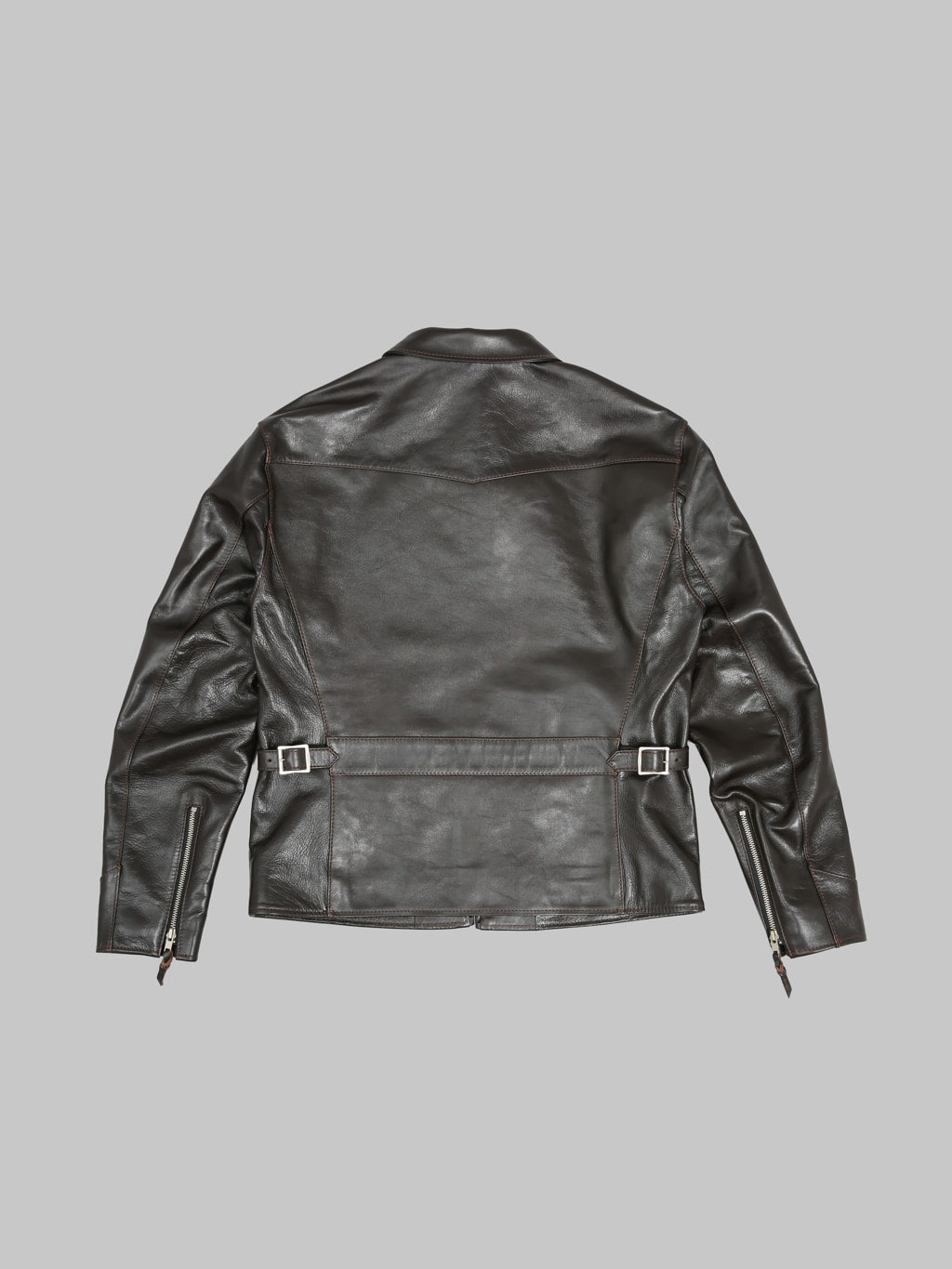 Flat Head FN-LJ-HS005 Horsehide Rider's Jacket Seal Brown back