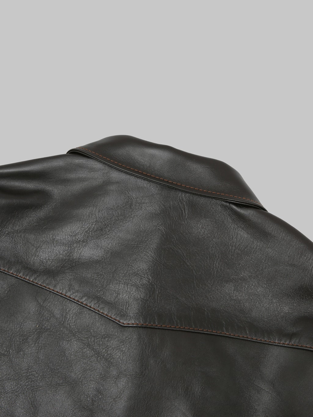 Flat Head FN-LJ-HS005 Horsehide Rider's Jacket Seal Brown yoke