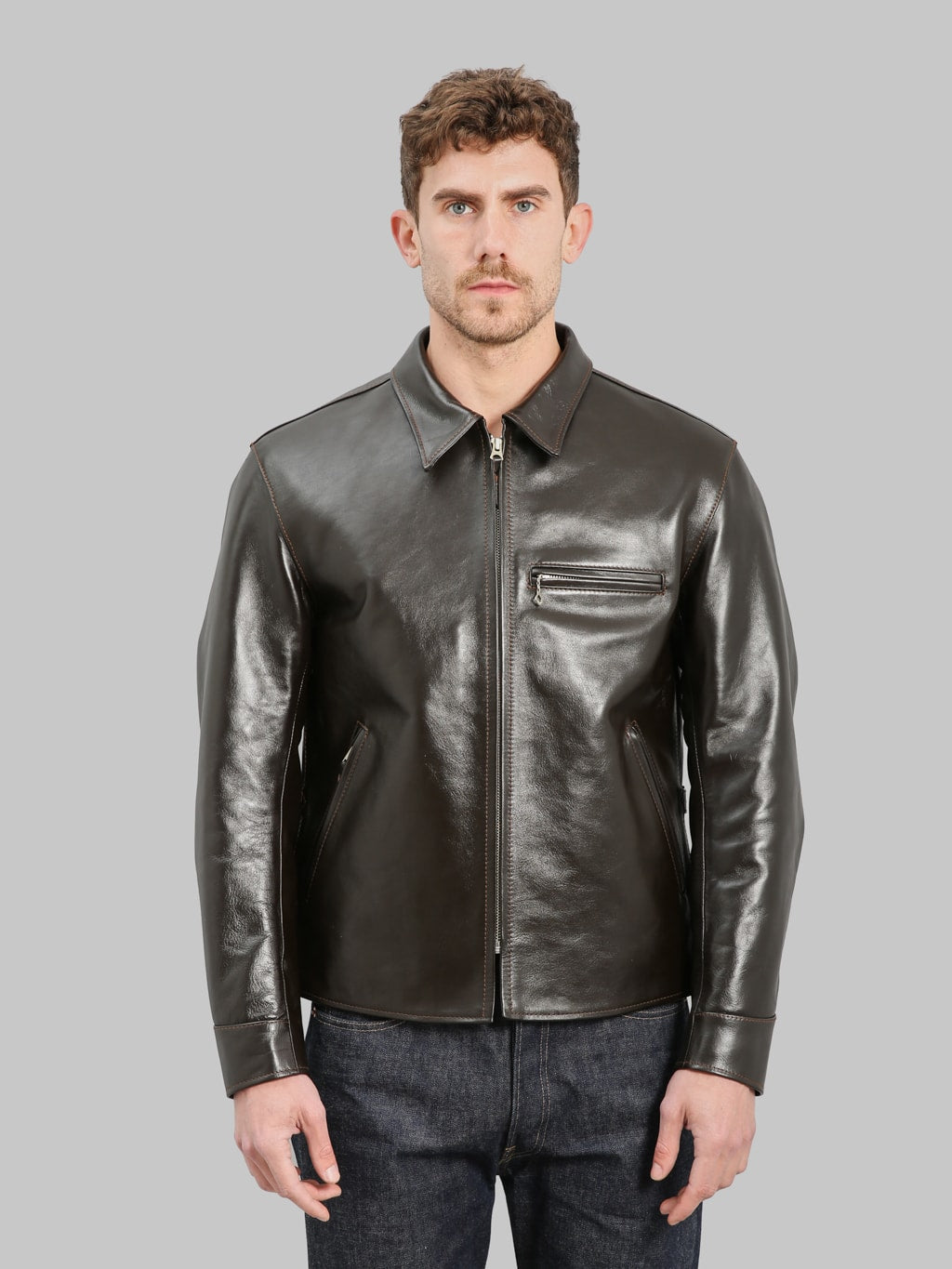 Flat Head FN-LJ-HS005 Horsehide Rider Jacket Brown Shinki
