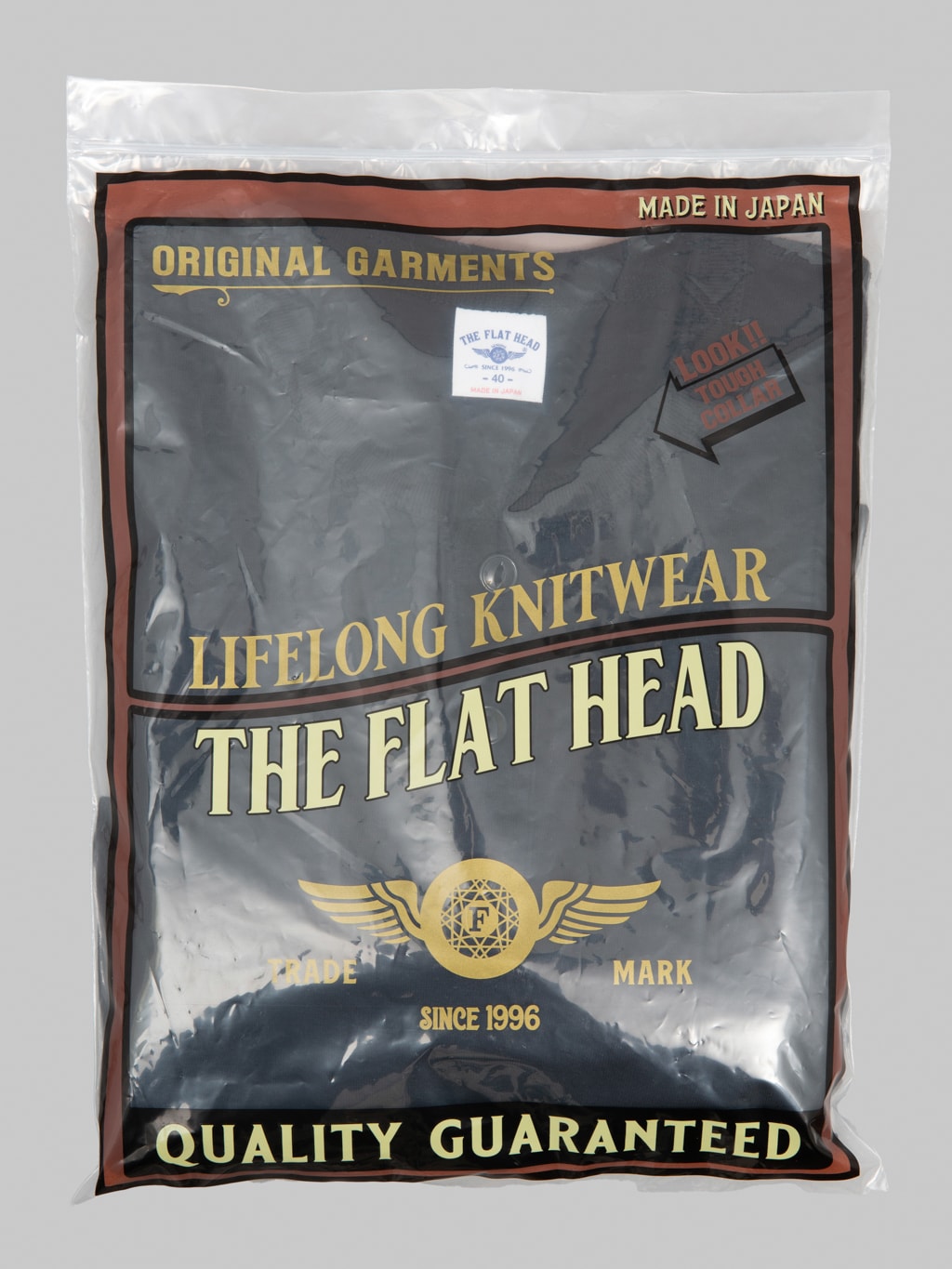 The Flat Head FN-TSH-003 Henley T-Shirt Black
