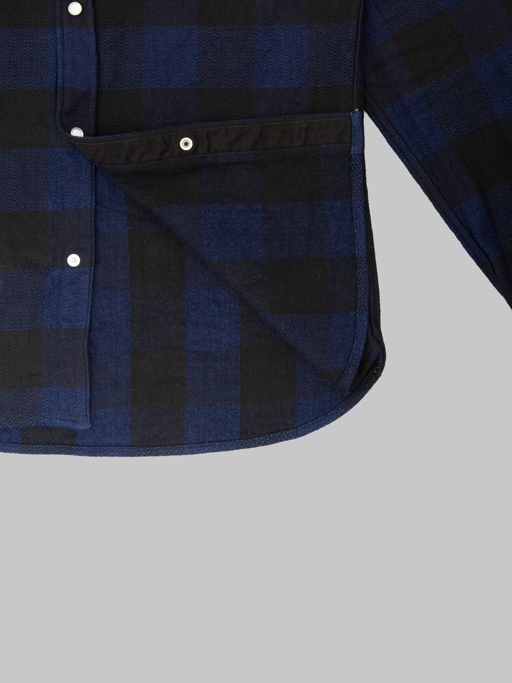 The Flat Head Indigo Block Check Western Shirt - Redcast Heritage Co.