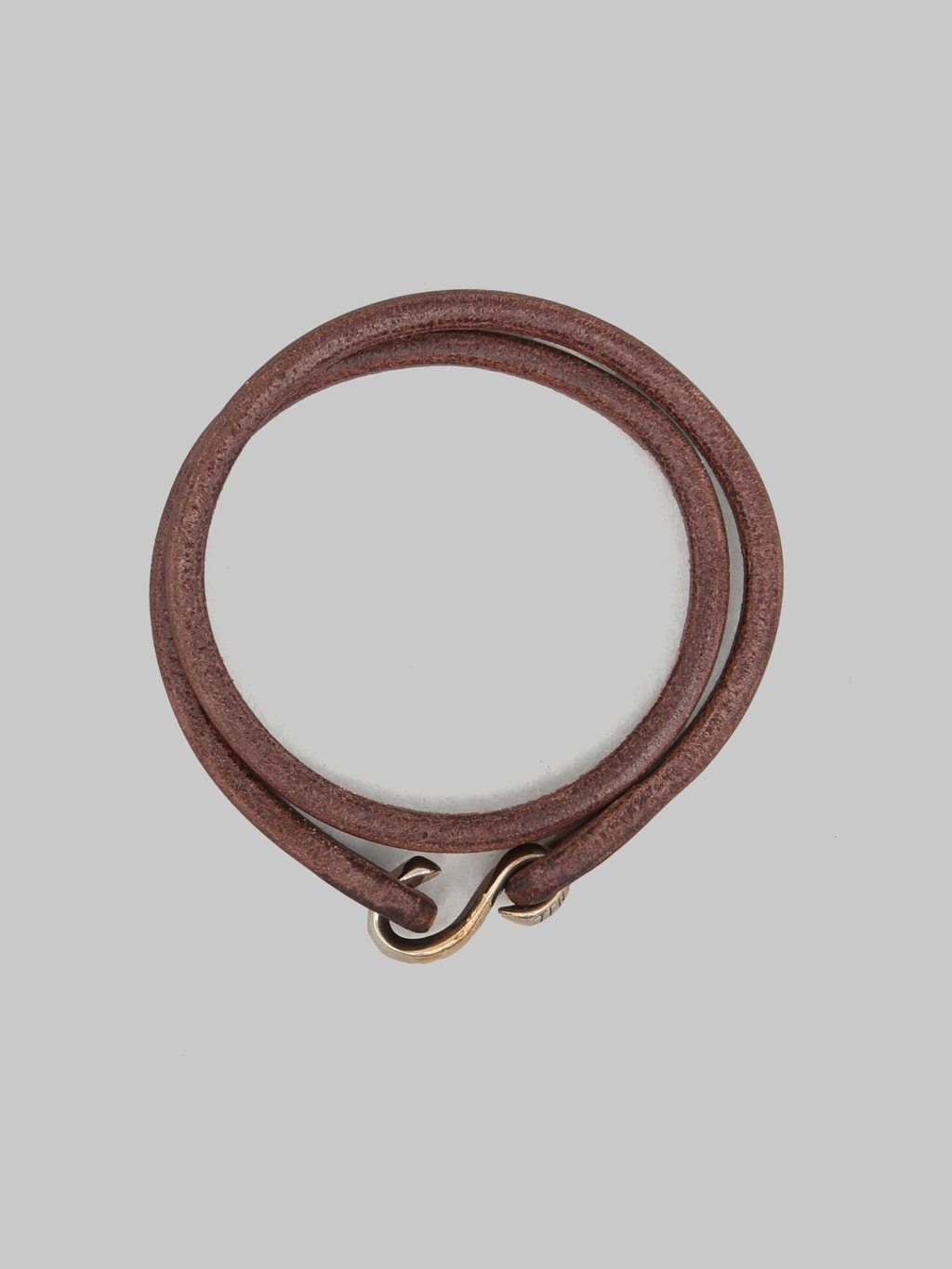 The Flat Head Leather & Silver Double Bracelet Brown