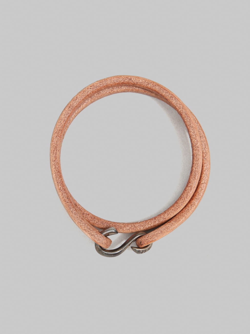 The Flat Head Leather & Silver Double Bracelet Tan