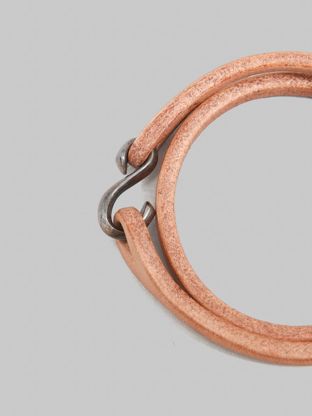 The Flat Head Leather & Silver Double Bracelet Tan