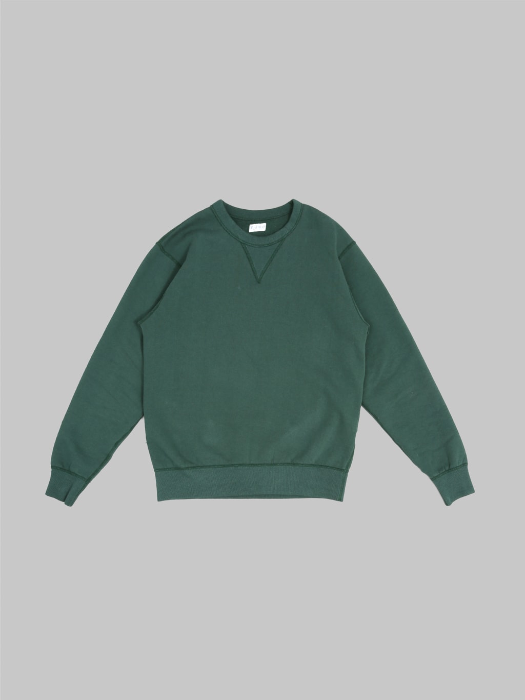 the flat head loopwheel crewneck sweatshirt engine green front