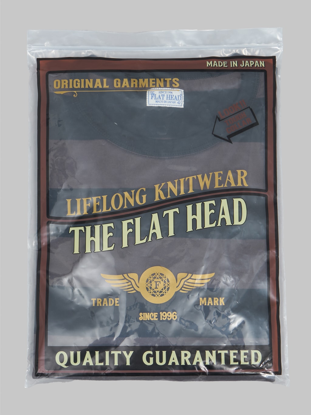 the flat head loopwheeled border tshirt black charcoal plastic bag