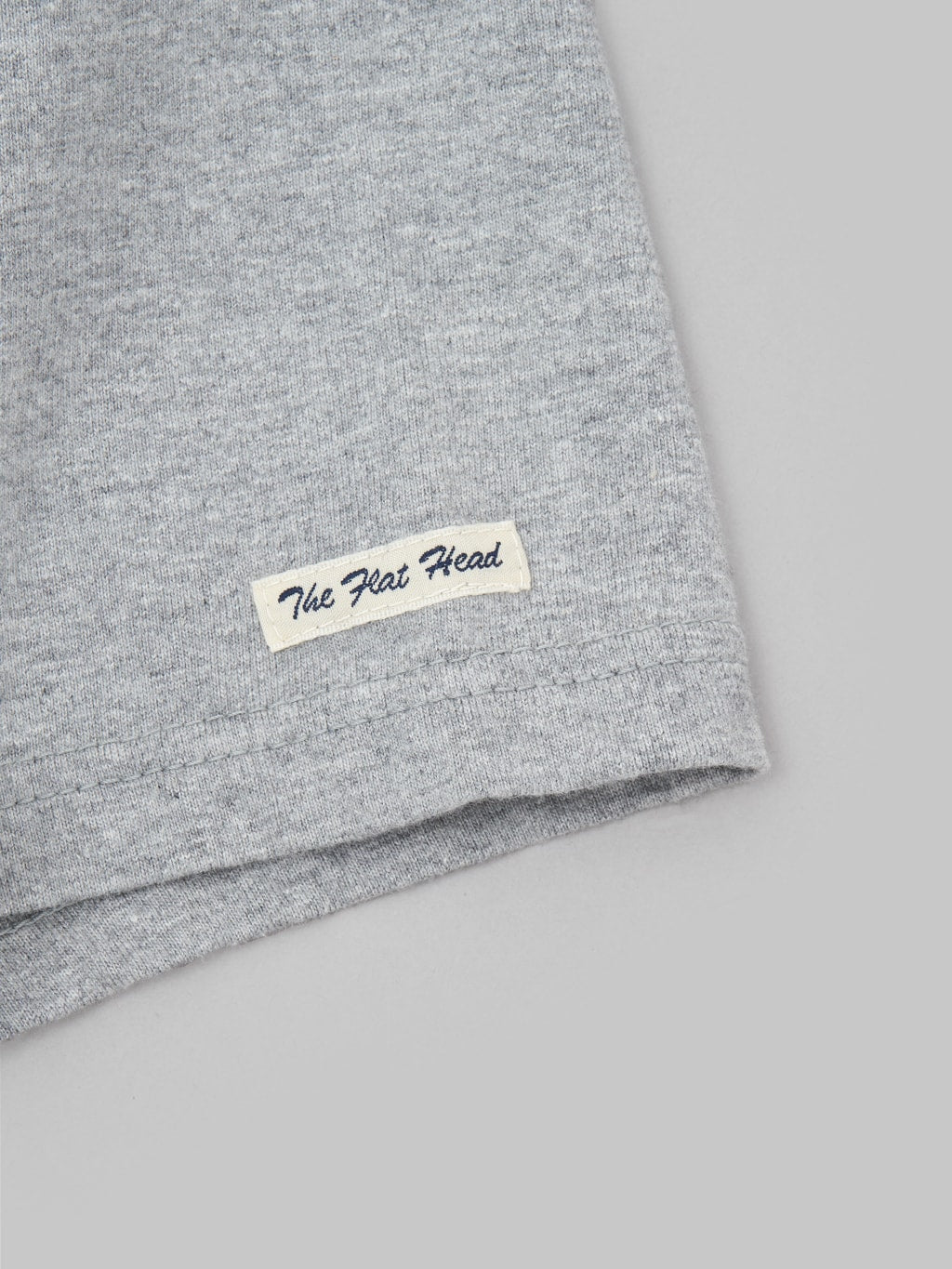 the flat head loopwheeled heavyweight plain tshirt grey brand logo