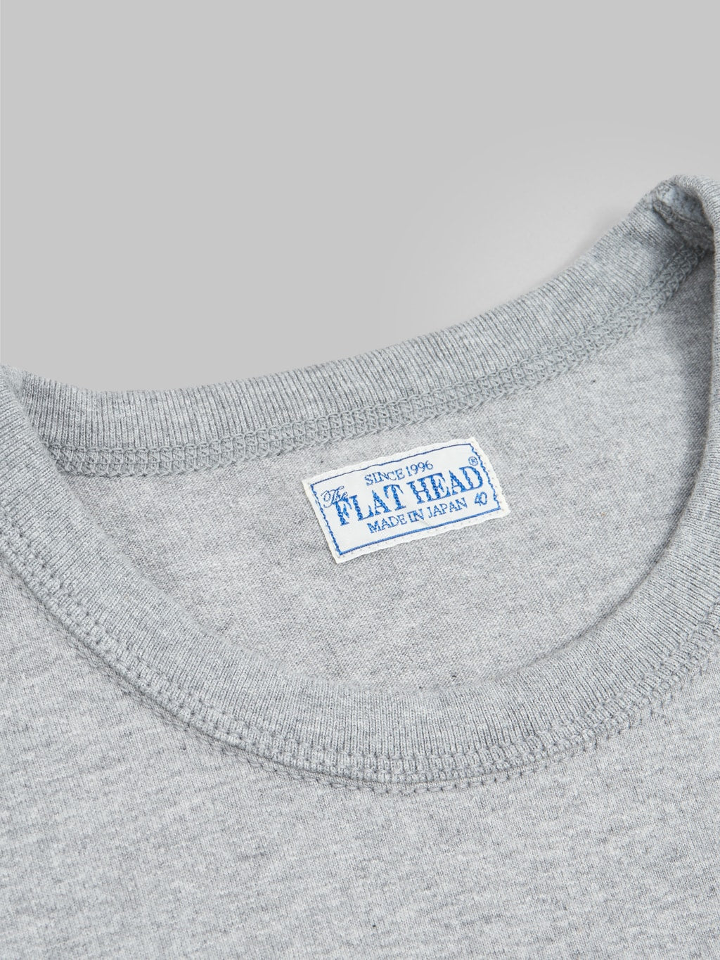 the flat head loopwheeled heavyweight plain tshirt grey interior tag