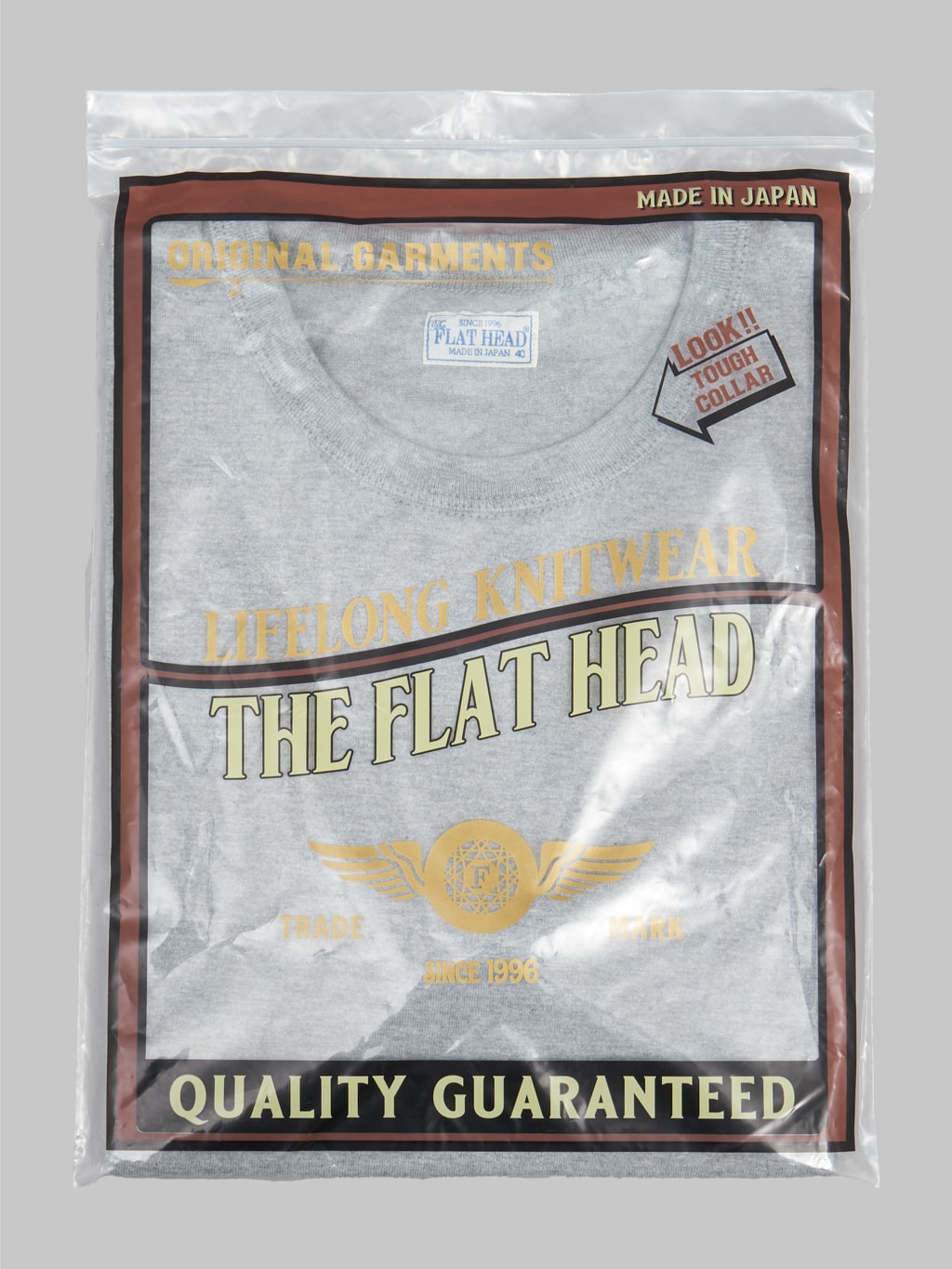 the flat head loopwheeled heavyweight plain tshirt grey packaging