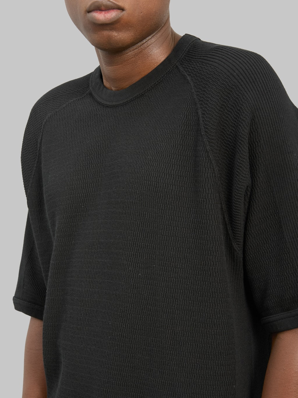 The Flat Head FN-THW-002 Raglan Sleeve Thermal T-Shirt Black