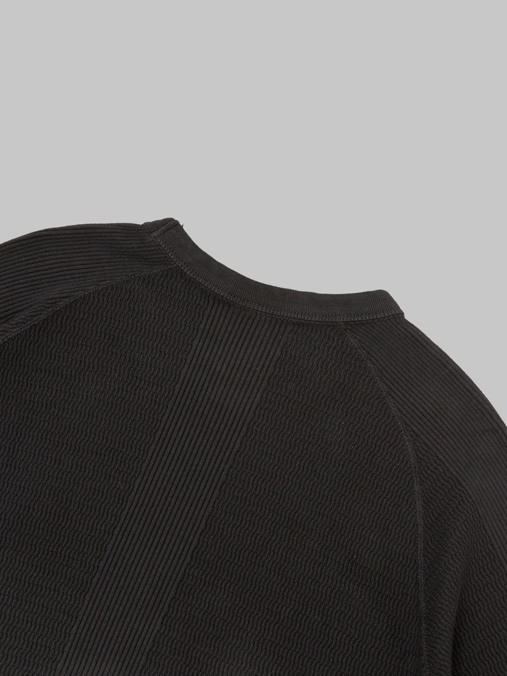 The Flat Head FN-THW-002 Raglan Sleeve Thermal T-Shirt Black
