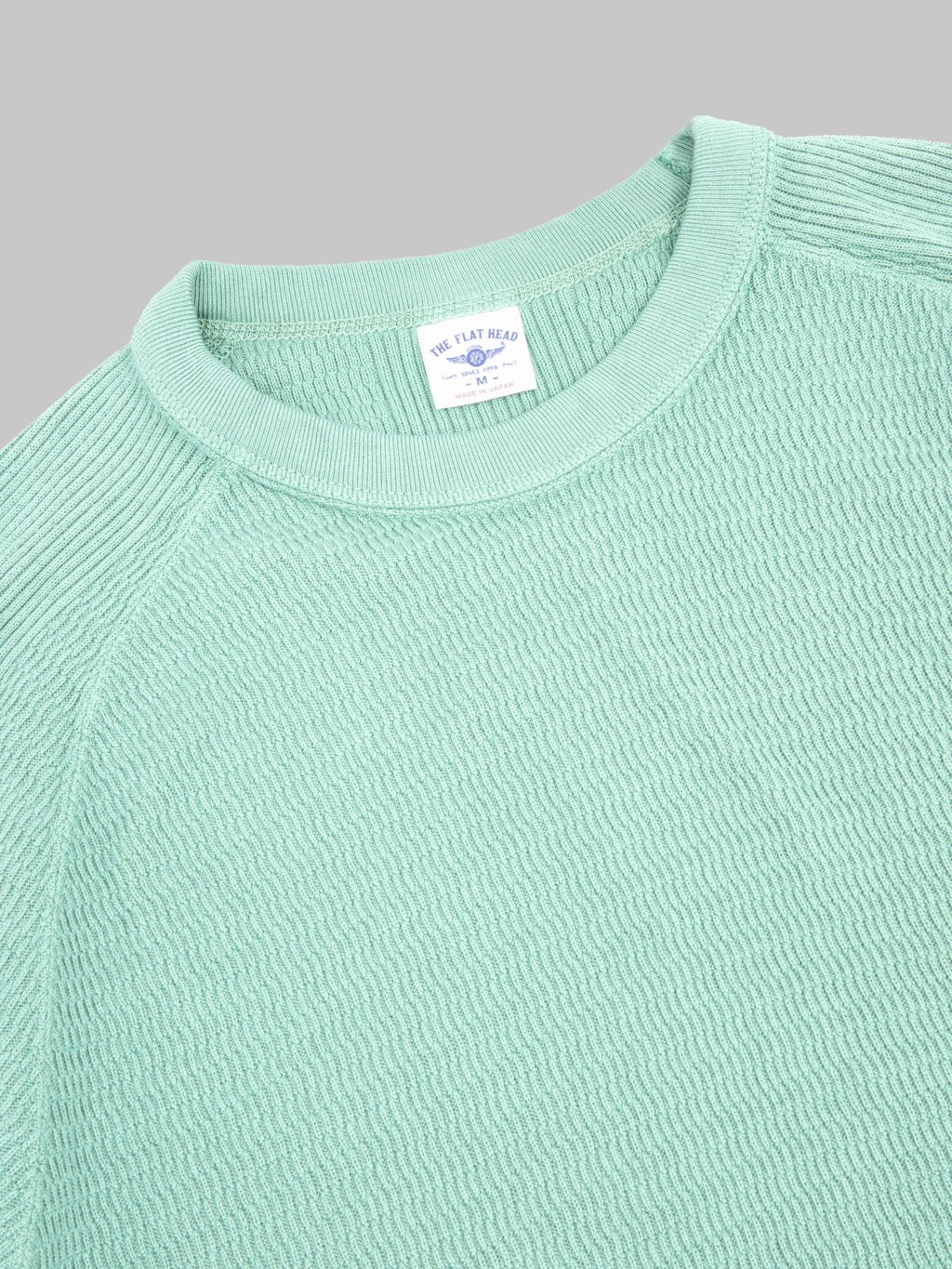 The Flat Head FN-THW-002 Raglan Sleeve Thermal T-Shirt Green