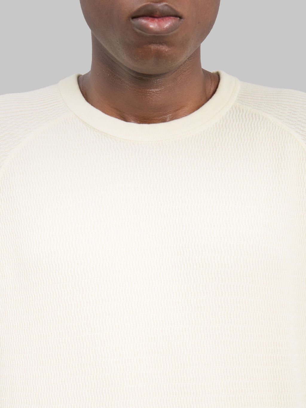 The Flat Head FN-THW-002 Raglan Sleeve Thermal T-Shirt Ivory