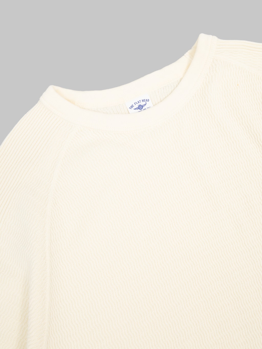 The Flat Head FN-THW-002 Raglan Sleeve Thermal T-Shirt Ivory