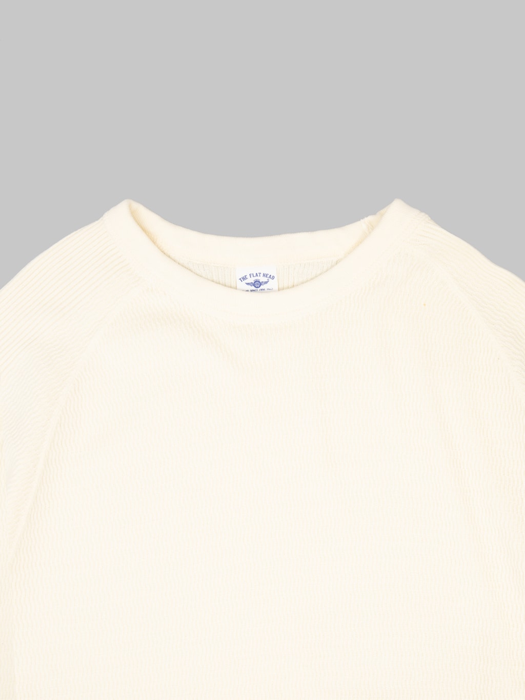 The Flat Head FN-THW-002 Raglan Sleeve Thermal T-Shirt Ivory