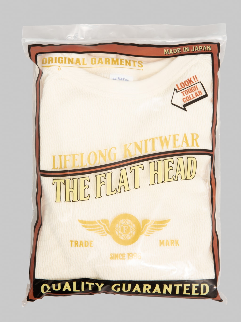 The Flat Head FN-THW-002 Raglan Sleeve Thermal T-Shirt Ivory