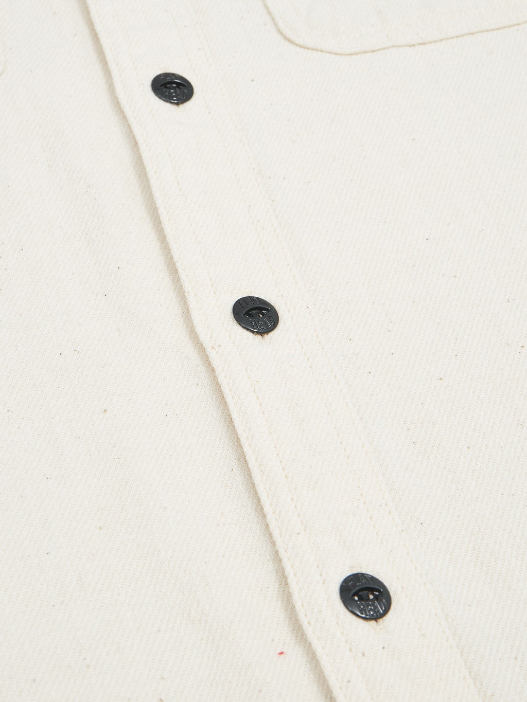 the flat head twill work shirt ivory metal buttons