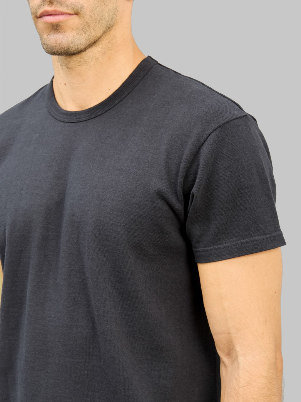 The Rite Stuff Heavyweight 9oz Loopwheel Tee Black chest