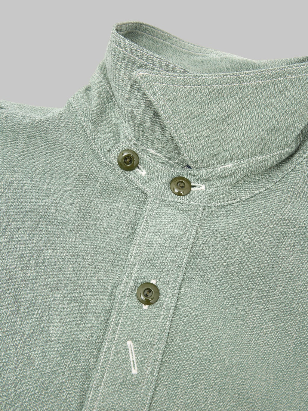 The Rite Stuff Railhead Engineer Selvedge Salt & Pepper Work Shirt Sage Green